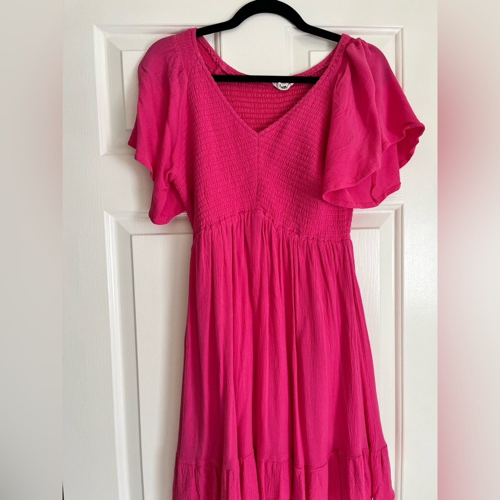 Hot pink maternity dress